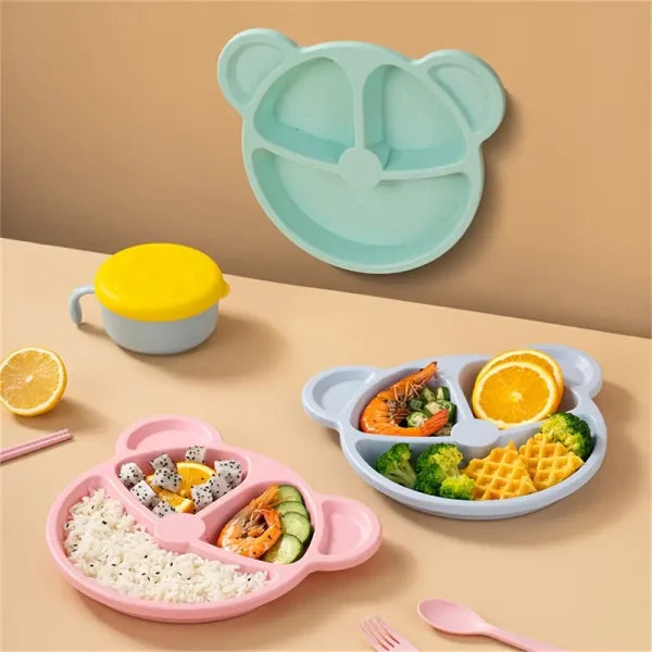 Cartoon Bear Dinner Plate Set-5 Plates+3 Spoons+2 Fork