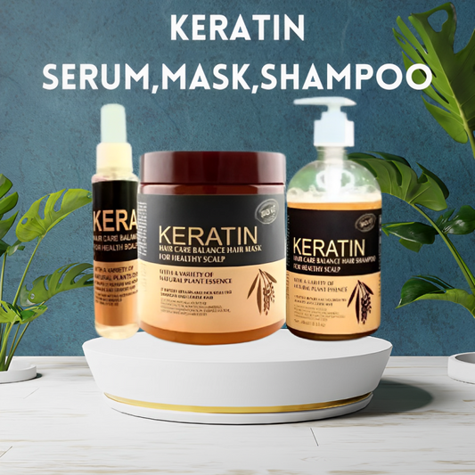 Keratin Luxe Trio Kit™: Keratin Repair Mask, Keratin Revive Shampoo, Keratin Shield Spray